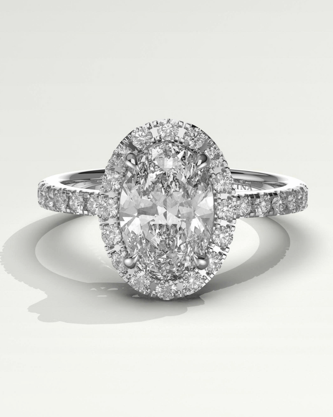 2ct Oval Lab-grown Halo Diamond Ring